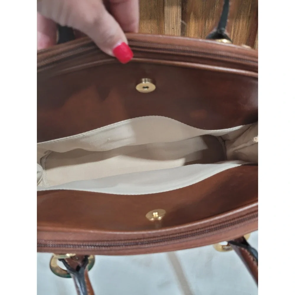 Rosetti Woven Bag With Brown Vinyl Trim And  handles